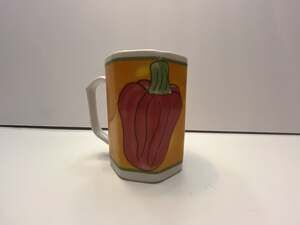 Gates Ware by Laurie Gates Yellow Pepper Hexagonal Ceramic Mug